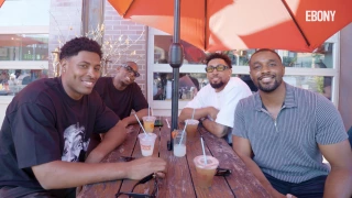 NYC Off The Grip sit around a picnic table